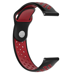 Avis Wewoo Bracelet pour montre connectée Dragonne sport en silicone bicolore Huawei série 1 18 mm noirrouge