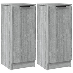 Maison Chic Ensemble de 2 Buffets,commode,console pour rangement Sonoma gris 30x30x70 cm Bois d'ingénierie -MN90777