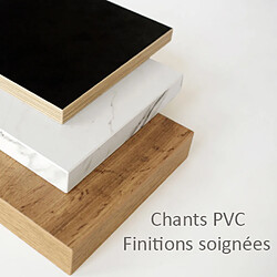 Restootab Plateau 140x70 blanc chants bois pas cher