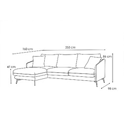 Acheter Courtois Laville Canapé d'angle gauche Sogel 4 places tissu gris foncé