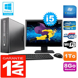 PC HP EliteDesk 800 G1 SFF Core I5-4570 8Go Disque 1 To Wifi W7 Ecran 22" · Occasion 