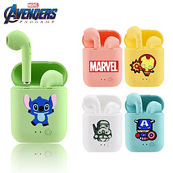 GUPBOO Disney TWS i7 Mini 2 Écouteurs sans fil Bluetooth 5.0 Matte Macaron In-Ear Headset avec micro et étui de chargement 