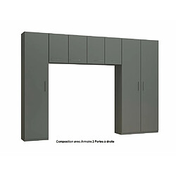 Inside 75 Ensemble de rangement pont 4 portes gris graphite mat largeur 320 cm