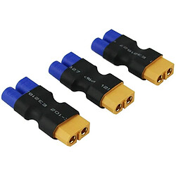 Adaptateur de Connecteur XT-60 Mâle EC3 vers Femelle XT60 Batterie LiPO 3 Pcs (Pack de 3) 