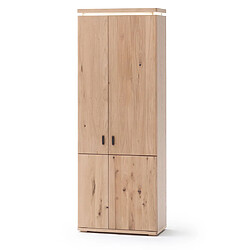 Pegane Armoire de rangement en chêne sombre bianco - L.75 x H.204 x P.38 cm 