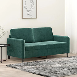 vidaXL Canapé à 2 places Vert foncé 140 cm Velours 