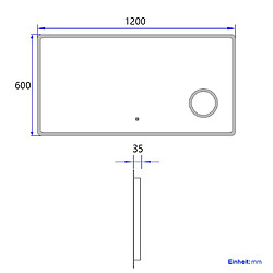 EMKE Miroir de salle de bain LED avec Loupe 3 Fois 120x60cm | Loupe 3x, Interrupteur Tactile | Lumière Blanche Froide pas cher