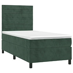 Avis Maison Chic Lit Adulte - Lit simple Lit à sommier tapissier avec matelas moelleux - Meuble de Chambre - Vert foncé 100x200 cm -MN93763