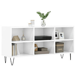 Avis Maison Chic Meuble TV scandinave - Banc TV pour salon blanc brillant 103,5x30x50 cm bois d'ingénierie -MN44637