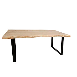 Table d'appoint Romimex Marron Noir Bois d'acacia 90 x 77 x 200 cm 