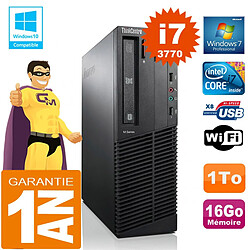 PC Lenovo M92p SFF Core I7-3770 Ram 16Go Disque 1 To Graveur DVD Wifi W7 · Occasion 