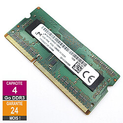 Barrette Mémoire 4Go RAM DDR3 Micron MT8KTF51264HZ-1G6N1 SO-DIMM PC3L-12800S 1Rx8 - Reconditionné