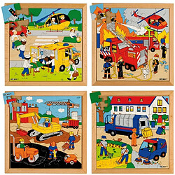 Educo Puzzle activités dans la rue: le lot de 4 puzzles - jeu Montessori 