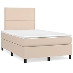 Maison Chic Lit adulte- Ensemble lit + matelas,Sommier à lattes de lit matelas cappuccino 120x190cm similicuir -GKD84476