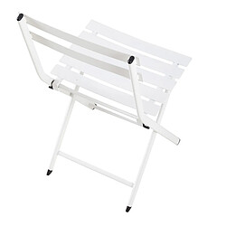 Pegane Ensemble de jardin table ronde + 2 chaises pliantes coloris blanc pas cher