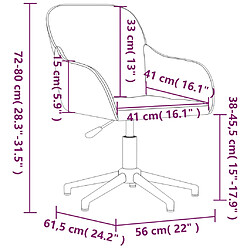 vidaXL Chaises pivotantes à manger lot de 2 Marron Velours pas cher