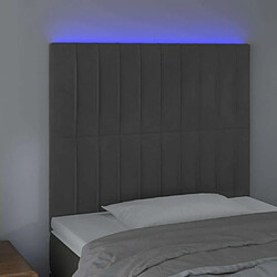 Avis Maison Chic Tête de lit scandinave à LED,meuble de chambre Gris foncé 100x5x118/128 cm Velours -MN47654