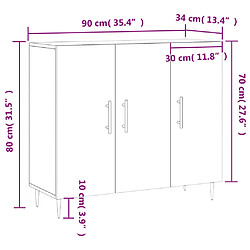 vidaXL Buffet noir 90x34x80 cm bois d'ingénierie pas cher