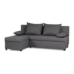 Canapé clic-clac – Tissu Gris – L 192 x P 143 x H 79 cm – JOSS - Fabriqué en Ukraine