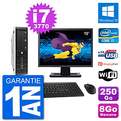 PC HP 8300 SFF Ecran 19" Intel i7-3770 RAM 8Go Disque 250Go Windows 10 Wifi - Occasion