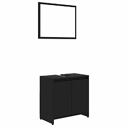 Maison Chic Ensemble de meubles de salle de bain,Armoire rangement Bain Noir Aggloméré -MN81240