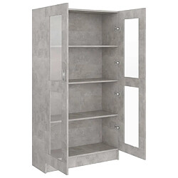 Acheter vidaXL Armoire à vitrine Gris béton 82,5x30,5x150 cm Bois d'ingénierie