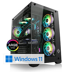 CSL-Computer Gaming PC M10510H PC Gaming CSL M10510H, AMD Ryzen 5 7600X (6x 4700 MHz), GeForce RTX 4060, 16 Go DDR5 RAM, M.2 SSD 1000 Go, Windows 11 Famille