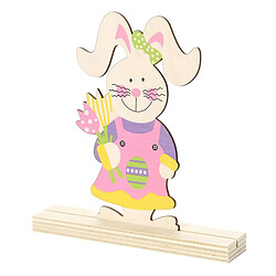 L'ornement De Lapin De Pâques En Bois Mignon De Table Joue Des Cadeaux Pour Le Style Intérieur 1 Découpe d'arbre en bois Découpage d'ornement de lapin Découpé