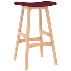 vidaXL Tabourets de bar lot de 2 rouge bordeaux tissu