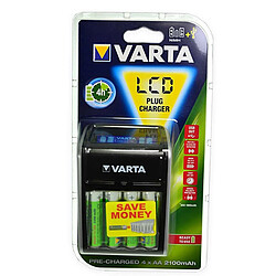 VARTA Chargeur enfichable LCD PLUG 4AA 2100 mAh