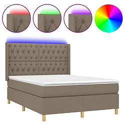 Sommier à lattes,Cadre à lattes de lit pour Adulte matelas et LED Taupe 140x190 cm Tissu -MN15810