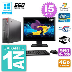 PC Fujitsu Esprimo E520 Ecran 22" i5-4570 RAM 4Go SSD 960Go Graveur DVD Wifi W7 · Occasion 