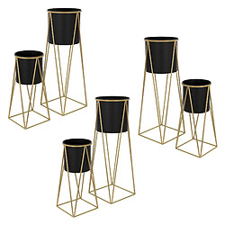 ML-Design Supports à fleurs Set de 6 pots en acier Pot de fleurs Support de plantes Colonn 