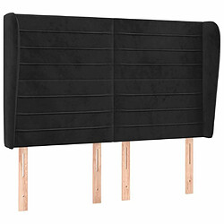 Maison Chic Tête de lit scandinave avec oreilles,meuble de chambre Noir 147x23x118/128 cm Velours -MN46540