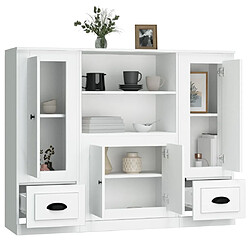 Maison Chic Ensemble de 3 Buffets,commode,console pour rangement blanc bois d'ingénierie -MN17478 pas cher