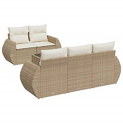 vidaXL Salon de jardin avec coussins 6 pcs beige résine tressée