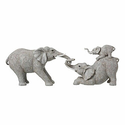 Paris Prix Statue Déco Résine Eléphants Joueurs 76cm Gris 