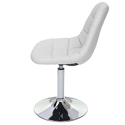 Decoshop26 2x chaises de salle à manger en synthétique blanc pied chromé pivotant CDS04425