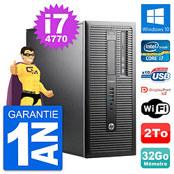 PC Tour HP ProDesk 600 G1 Intel i7-4770 RAM 32Go Disque Dur 2To Windows 10 Wifi - Occasion