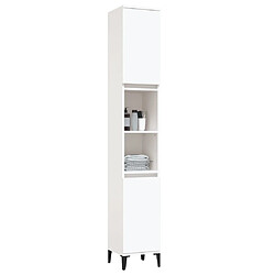 Maison Chic Armoire de salle de bain,Meuble de rangement,Meuble haut blanc 30x30x190 cm bois d'ingénierie -GKD685524 pas cher