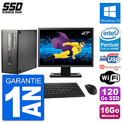 PC Tour HP EliteDesk 800 G1 Ecran 27" G3220 RAM 16Go SSD 120Go Windows 10 Wifi · Occasion 