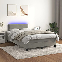 vidaXL Sommier à lattes de lit avec matelas LED Gris clair 120x200 cm