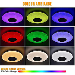 Acheter Universal Lumière Lumière lumineuse LED intelligente 32W 40.5cm Plafonnier Bluetooth Haut-parleur RGB Température de couleur