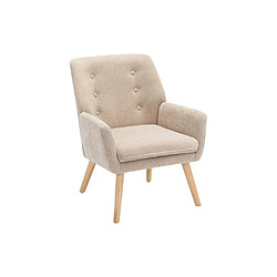 Vente-Unique Fauteuil en tissu beige SERINO