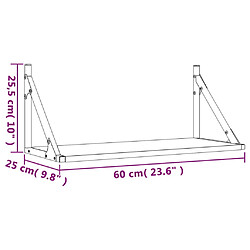 vidaXL Étagères murales 2pcs sonoma gris 60x25x25,5 cm bois ingénierie pas cher