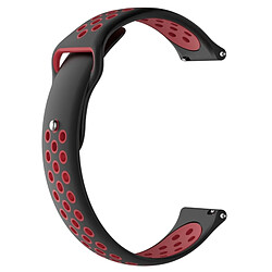 Wewoo Bracelet pour montre connectée Dragonne sport en silicone bicolore Huawei série 1 18 mm noirrouge