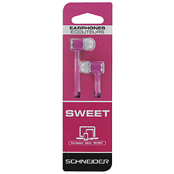 Schneider Écouteurs Intra-auriculaires Jack Confortables avec Embouts en Silicone Violet