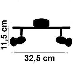 Acheter Sampa Réglette ou plafonnier moderne Alliage 2 ampoules métal noir chromé LED