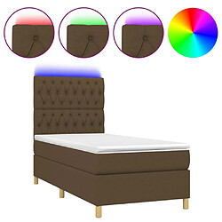 Sommier à lattes,Cadre à lattes de lit pour Adulte matelas et LED Marron foncé 100x200 cm -MN56245