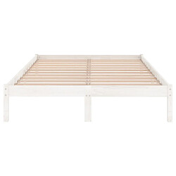 Avis vidaXL Cadre de lit sans matelas blanc bois de pin massif